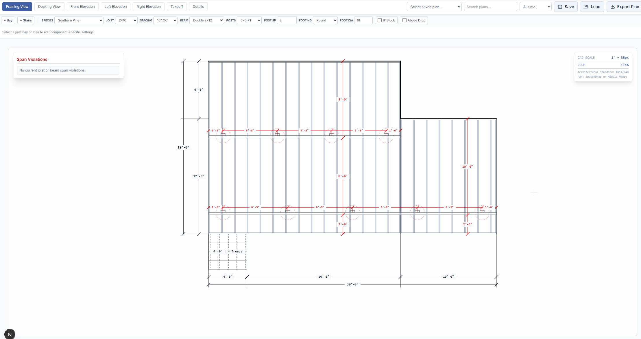 DeckDraft framing view